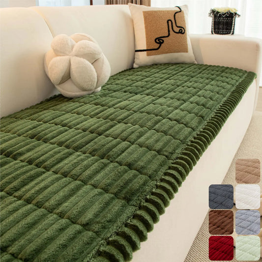 Plush Quilted Sofa Cover - Soft, Non-Slip Furniture Protector for Homes with Pets and Children, Machine Washable