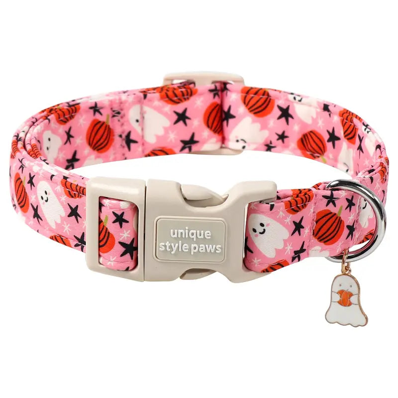Unique Style Paws Adjustable Dog Collars - Metal Buckle Stays Secure, Double-Stitched, Anti-Slipping Antiskid Buckle, Durable Cute Pet Accessory for Small Medium Large Dogs, Back to School Tiktok Shop Soho Chic