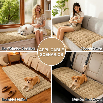 Premium Washable Non-Slip Plush Flannel Sofa Protector for Pets