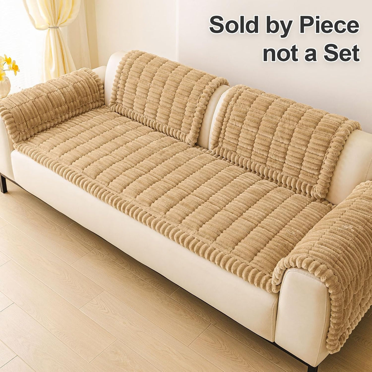 Premium Washable Non-Slip Plush Flannel Sofa Protector for Pets