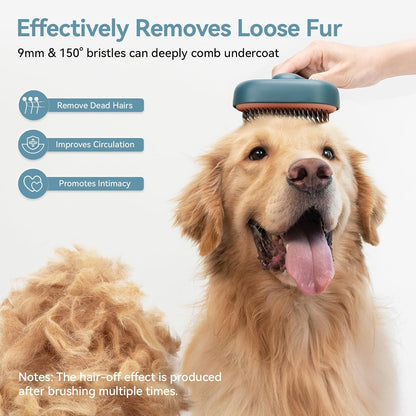 Self-Cleaning Slicker Brush for Dogs and Cats - Gentle Grooming Tool for Effective Shedding and Deshedding of Long and Short Haired Pets