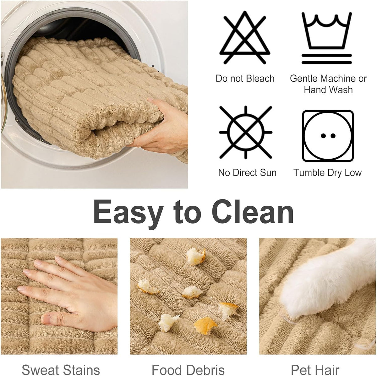 Premium Washable Non-Slip Plush Flannel Sofa Protector for Pets