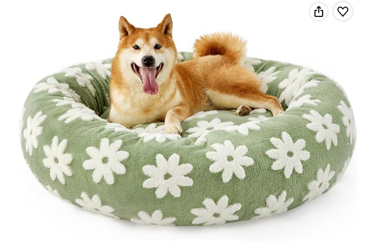 Jacquard Medium Dog Bed in Blue - 30" x 30" x 8
