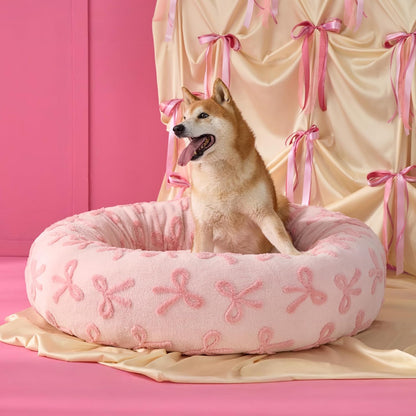 Jacquard Medium Dog Bed in Blue - 30" x 30" x 8