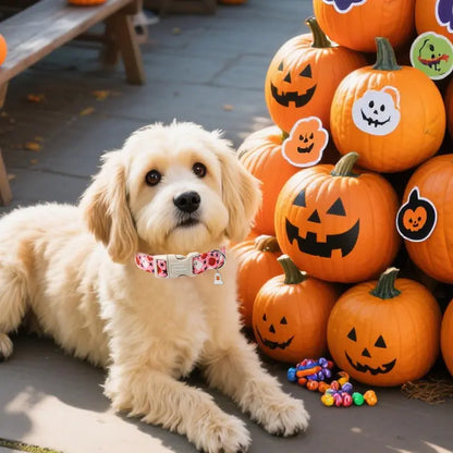 Unique Style Paws Adjustable Dog Collars - Metal Buckle Stays Secure, Double-Stitched, Anti-Slipping Antiskid Buckle, Durable Cute Pet Accessory for Small Medium Large Dogs, Back to School Tiktok Shop Soho Chic