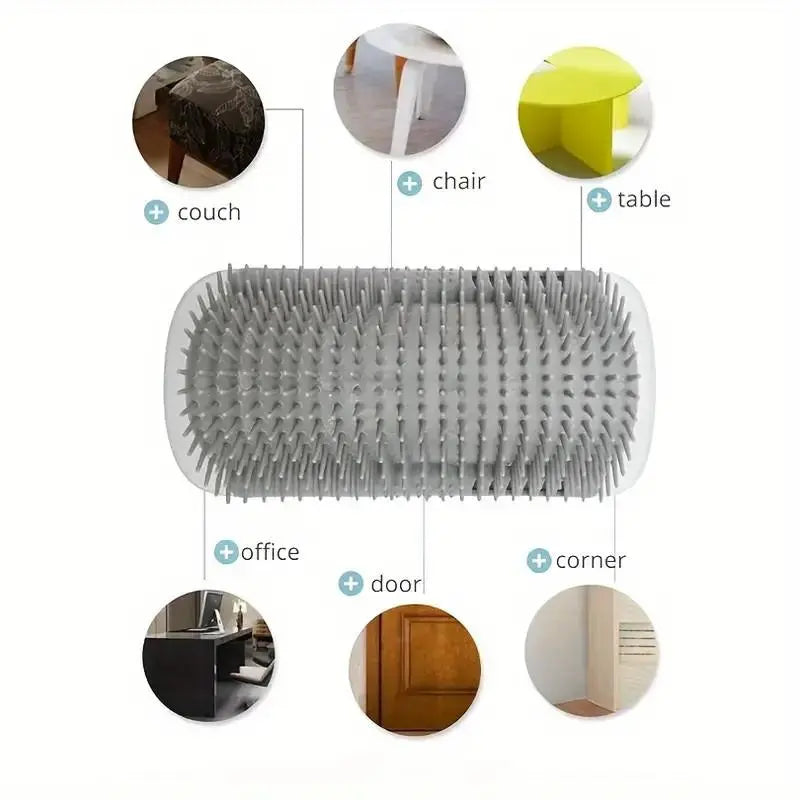Cat Corner Brush - Soft Massage Self-Grooming Tool for Cats and Dogs, 1 Count Interactive Home Entertainment Accessory
