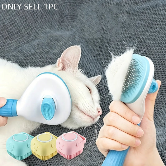 Pet Hair Removal Comb - One-Click Cleaning Grooming Brush for Dogs and Cats, Deshedding Tool and Accessories