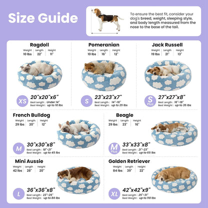 Jacquard Medium Dog Bed in Blue - 30" x 30" x 8