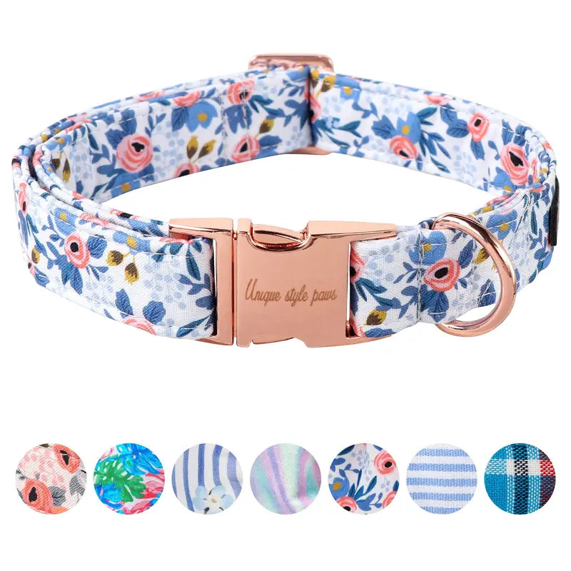 Unique Style Paws Adjustable Dog Collars - Metal Buckle Stays Secure, Double-Stitched, Anti-Slipping Antiskid Buckle, Durable Cute Pet Accessory for Small Medium Large Dogs, Back to School Tiktok Shop Soho Chic