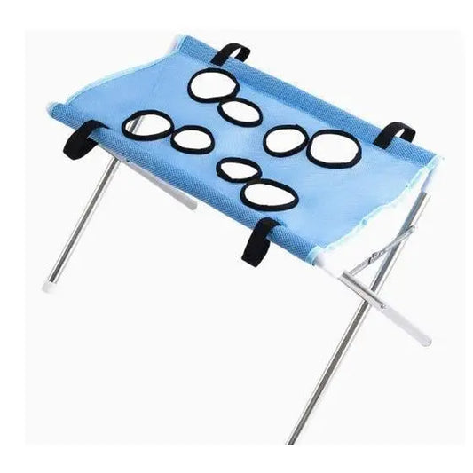 Foldable Pet Grooming Hammock Sling with Stainless Steel Stand and Restraint Harness for Dog and Cat Nail Clipping and Bathing