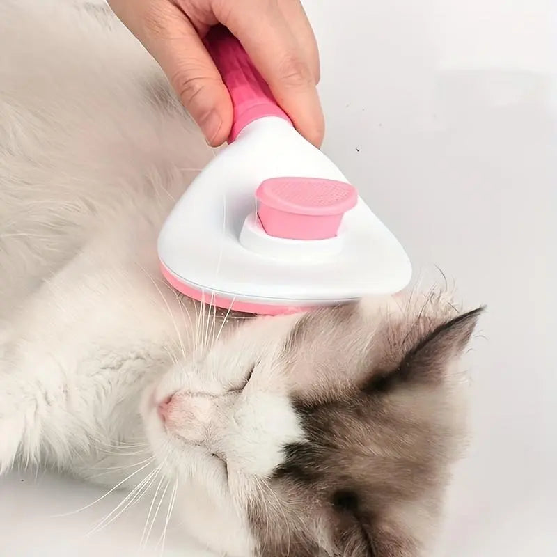 Pet Hair Removal Comb - One-Click Cleaning Grooming Brush for Dogs and Cats, Deshedding Tool and Accessories