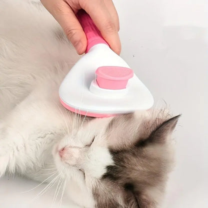 Pet Hair Removal Comb - One-Click Cleaning Grooming Brush for Dogs and Cats, Deshedding Tool and Accessories