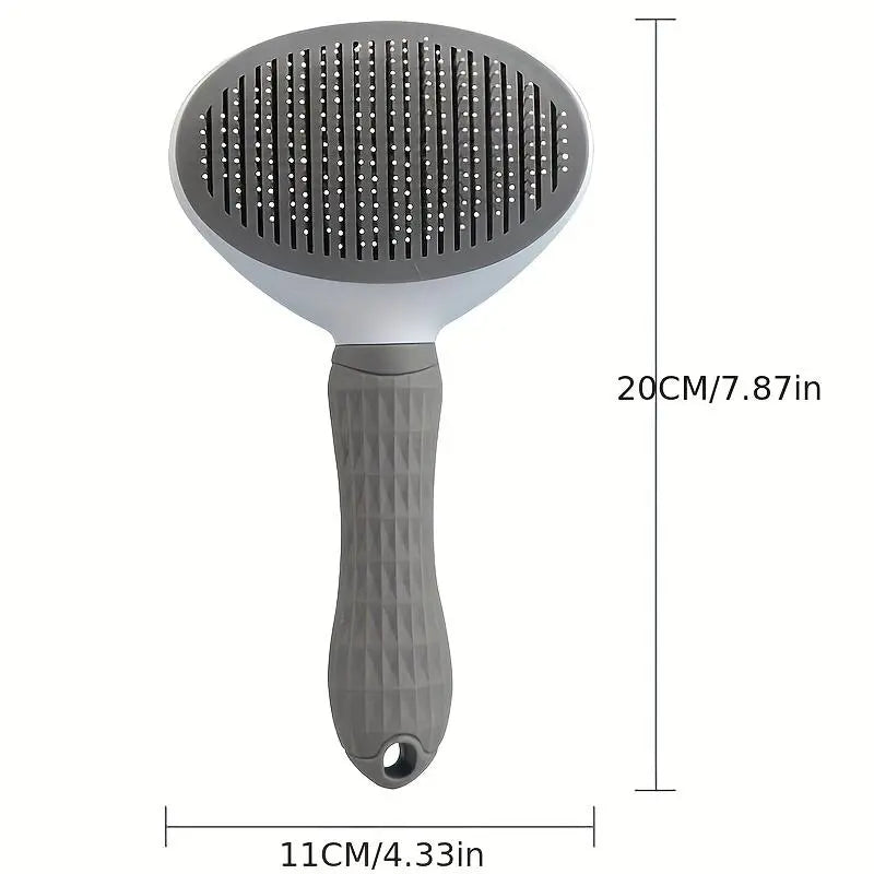 Pet Hair Removal Comb - One-Click Cleaning Grooming Brush for Dogs and Cats, Deshedding Tool and Accessories