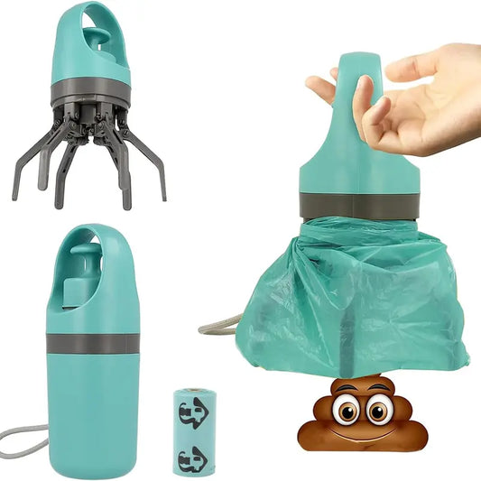 Portable Dog Waste Management Tool with Bag Dispenser and Scooper, 1 Count