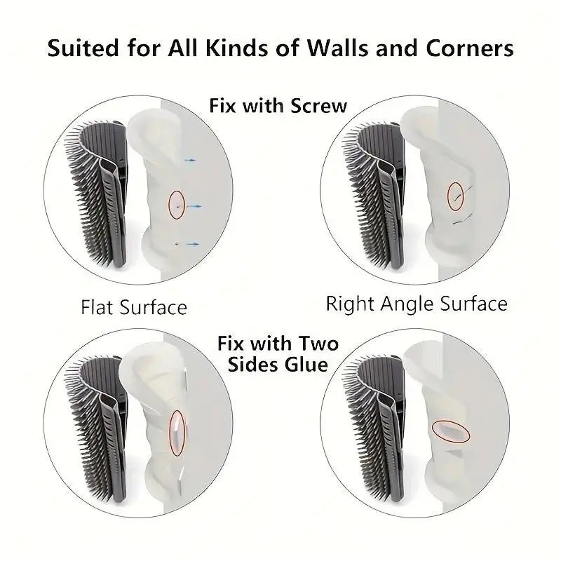 Cat Corner Brush - Soft Massage Self-Grooming Tool for Cats and Dogs, 1 Count Interactive Home Entertainment Accessory