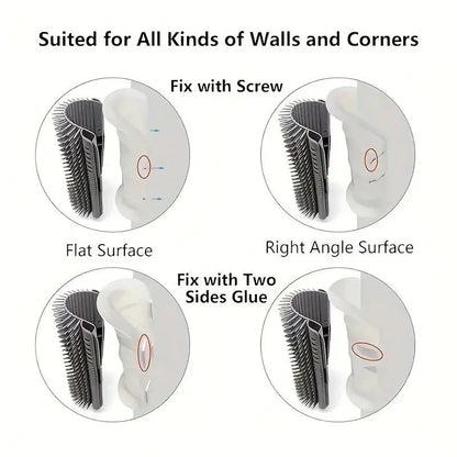 Cat Corner Brush - Soft Massage Self-Grooming Tool for Cats and Dogs, 1 Count Interactive Home Entertainment Accessory