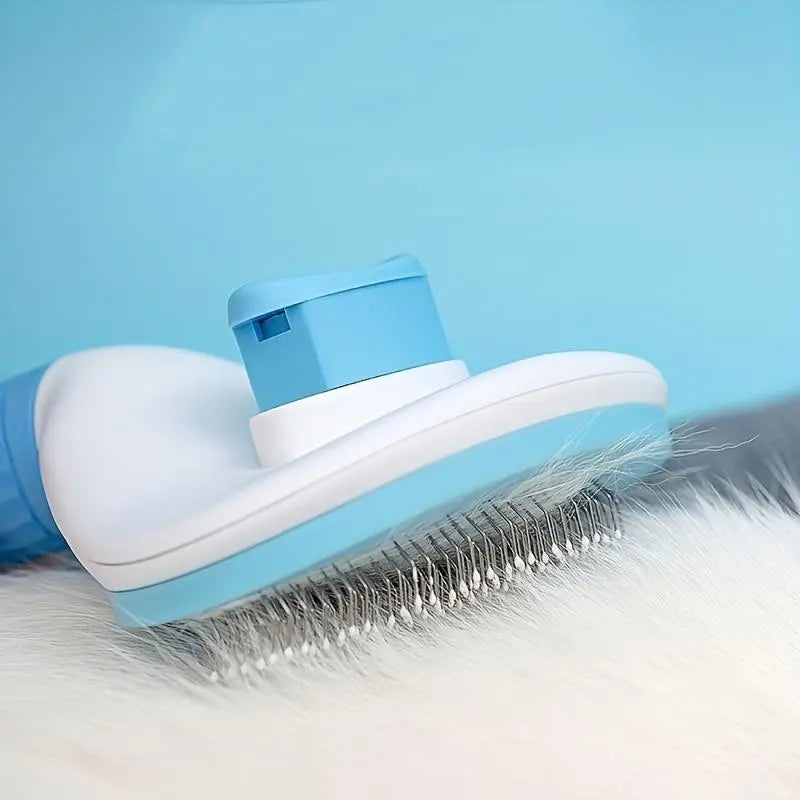 Pet Hair Removal Comb - One-Click Cleaning Grooming Brush for Dogs and Cats, Deshedding Tool and Accessories