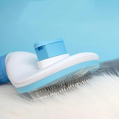 Pet Hair Removal Comb - One-Click Cleaning Grooming Brush for Dogs and Cats, Deshedding Tool and Accessories