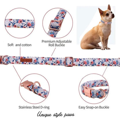 Unique Style Paws Adjustable Dog Collars - Metal Buckle Stays Secure, Double-Stitched, Anti-Slipping Antiskid Buckle, Durable Cute Pet Accessory for Small Medium Large Dogs, Back to School Tiktok Shop Soho Chic