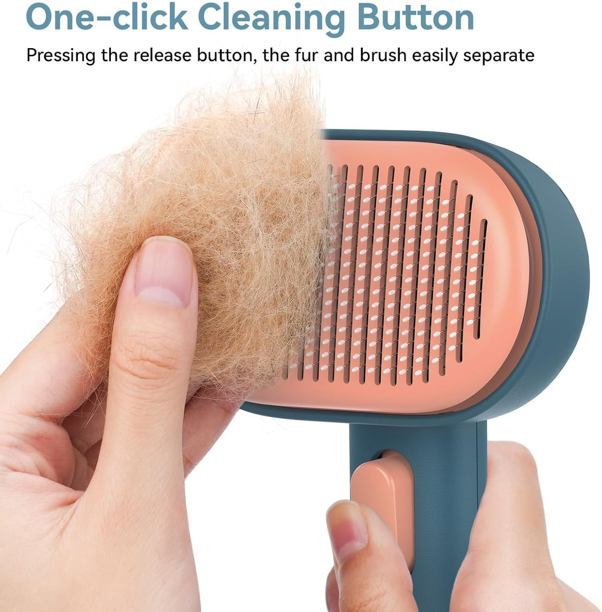 Self-Cleaning Slicker Brush for Dogs and Cats - Gentle Grooming Tool for Effective Shedding and Deshedding of Long and Short Haired Pets
